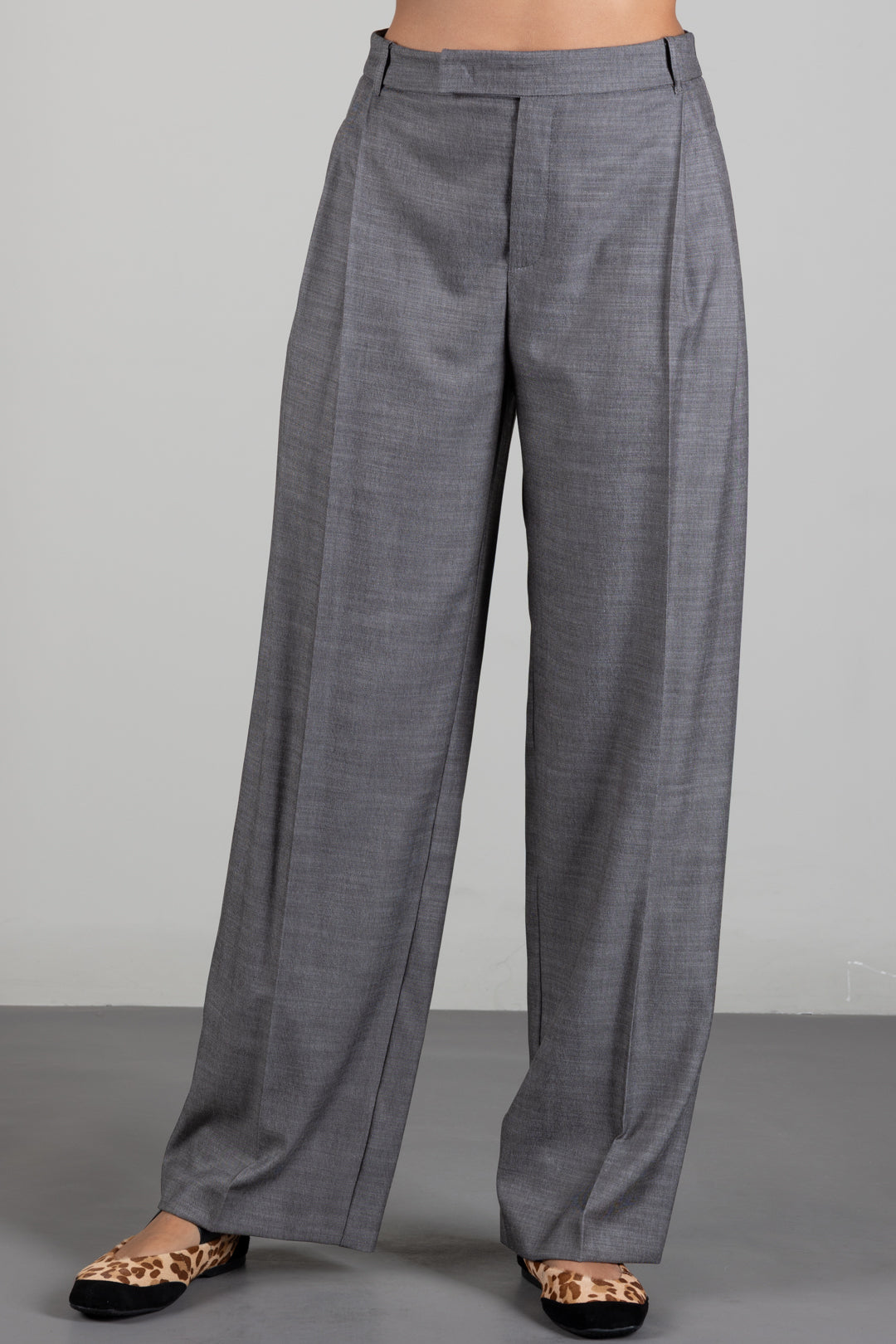 Patrizia Pepe Pantalone Sartoriale a Vita Alta con Righe Sottili 8P0474 C0238 HERRINGBONE GRAY