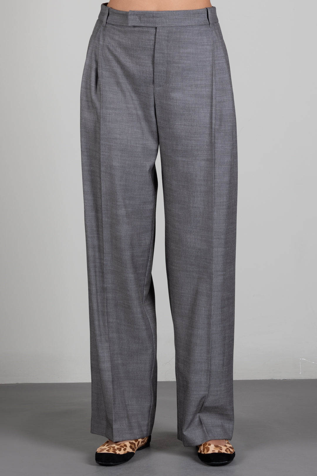 Patrizia Pepe Pantalone Sartoriale a Vita Alta con Righe Sottili 8P0474 C0238 HERRINGBONE GRAY