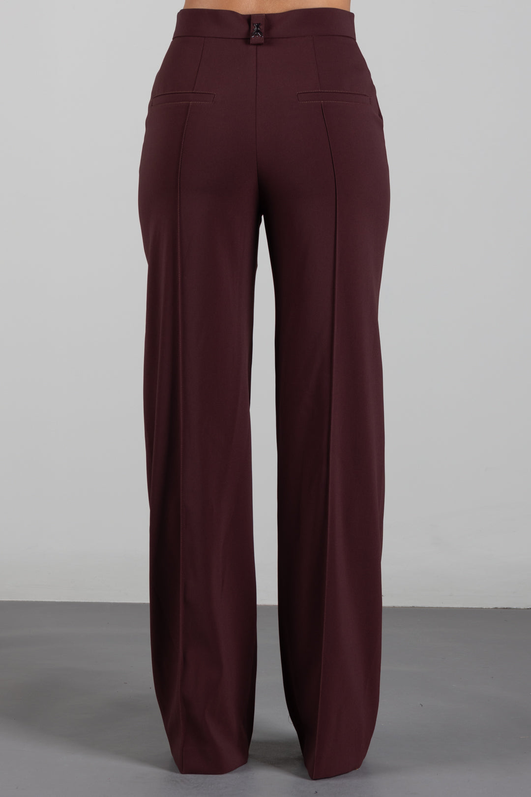 Patrizia Pepe Pantalone Sartoriale Wide Leg a Vita Bassa 8P0613 A6F5 WOOD BROWN