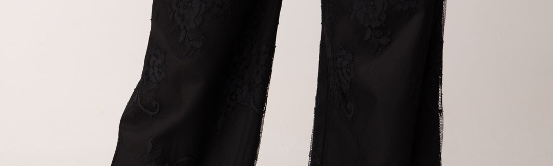 Aniye By Pantalone Silva Pizzo a Ricamo Floreale 185272 BLACK VINYL :PE26