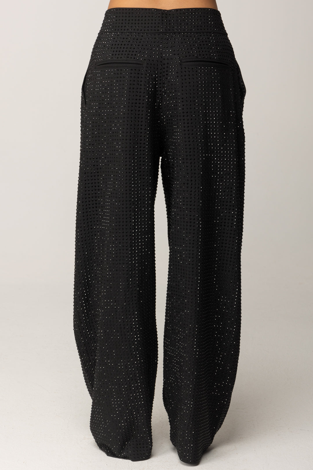 Pinko Pantaloni a Gamba Ampia con Cristalli NERO LIMOUSINE