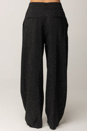 Pinko Pantaloni a Gamba Ampia con Cristalli NERO LIMOUSINE