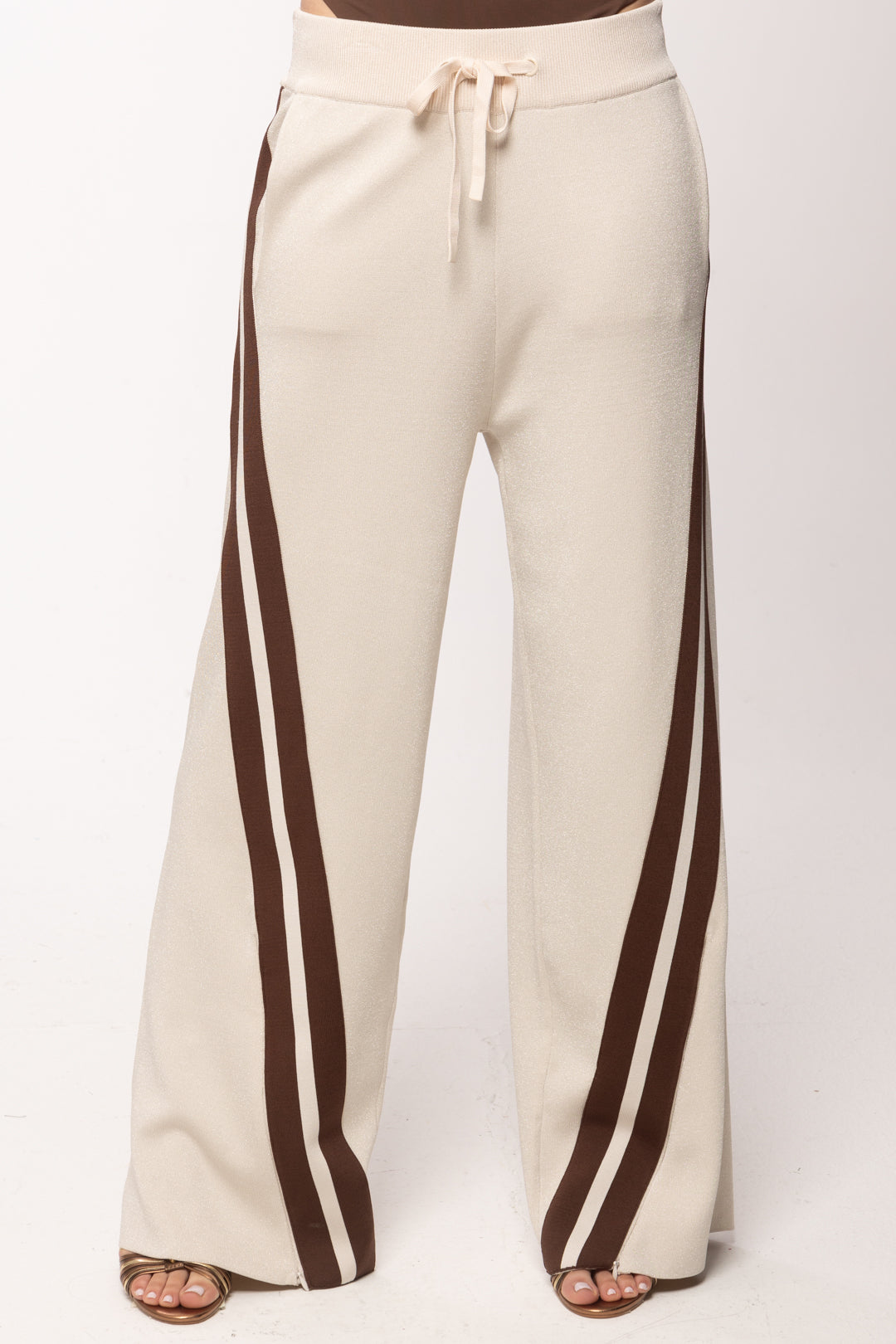 Pinko Pantaloni a Gamba Larga con Bande Laterali 106335 A34D C44