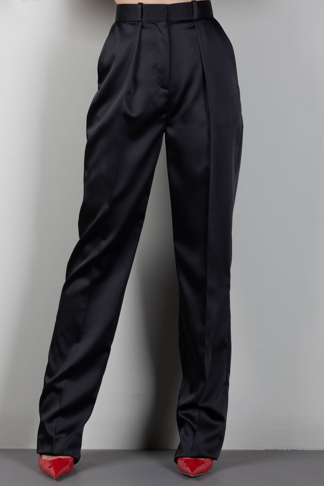 Elisabetta Franchi Pantaloni a Palazzo con Pinces PA18266E2 NERO