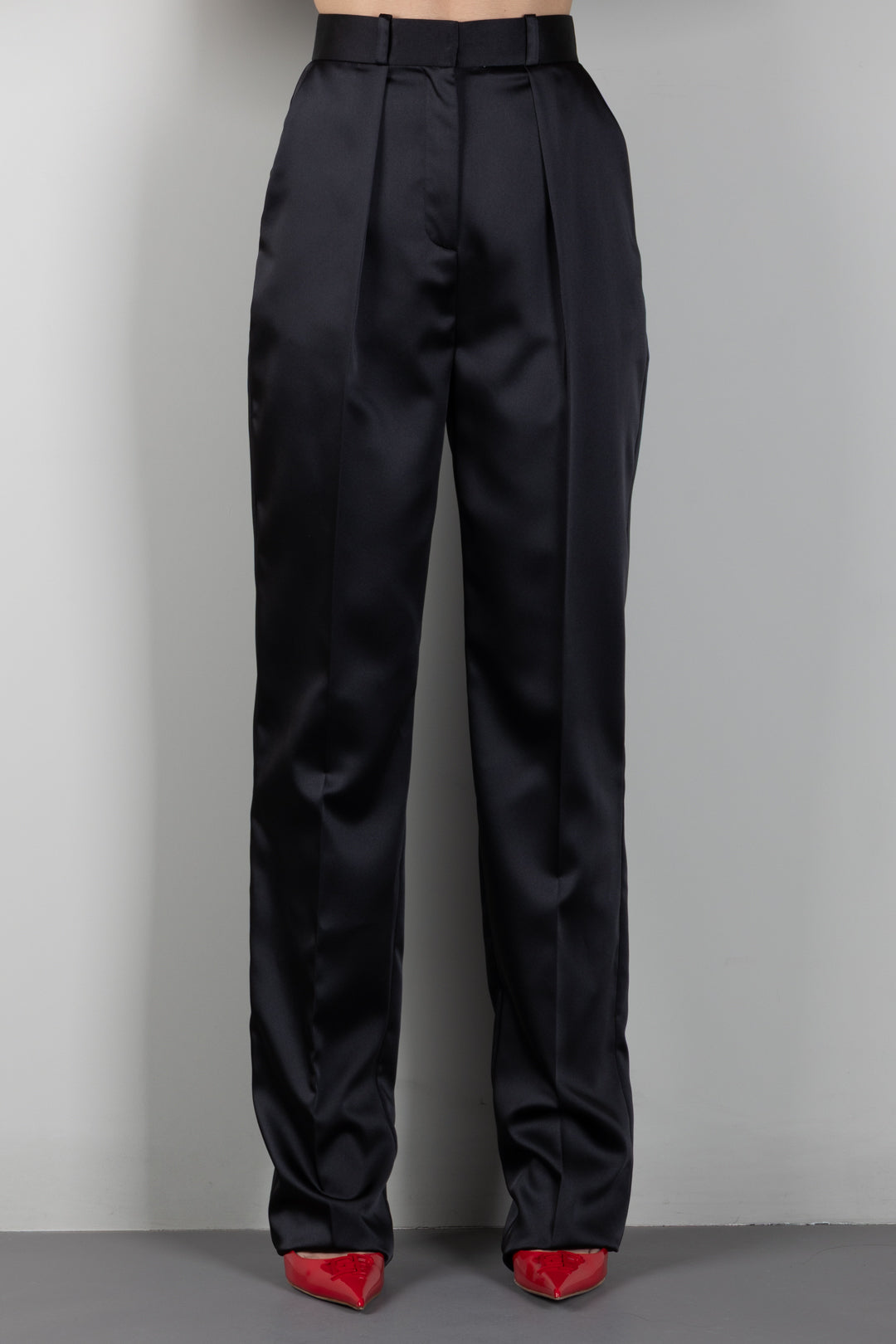 Elisabetta Franchi Pantaloni a Palazzo con Pinces PA18266E2 NERO