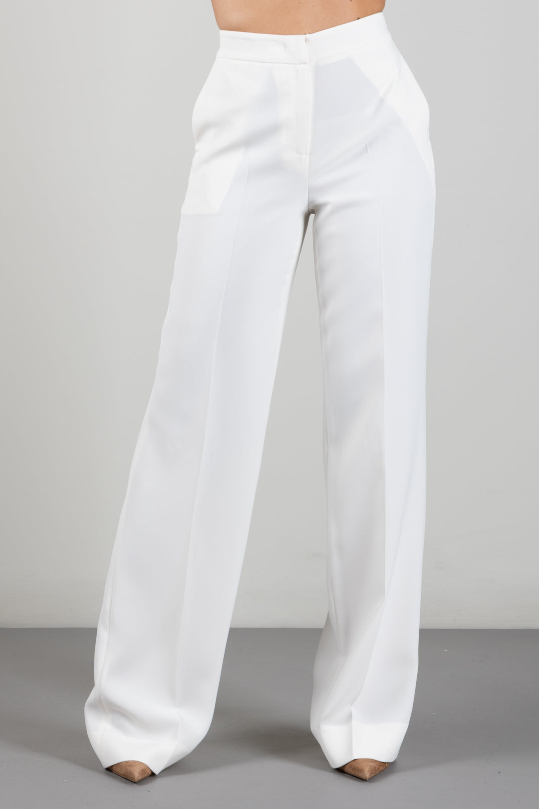 Twin-set Pantaloni a Palazzo In Crêpe 262TP2043 MADREPERLA