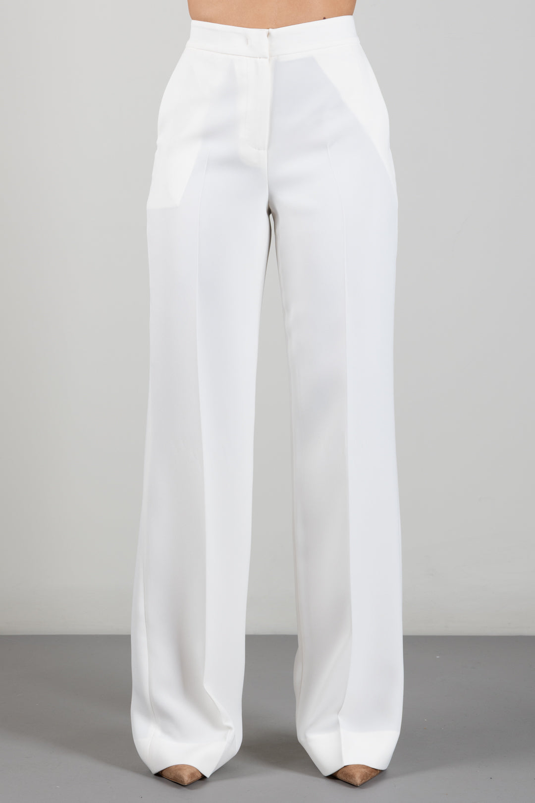Twin-set Pantaloni a Palazzo In Crêpe 262TP2043 MADREPERLA