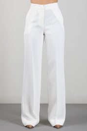 Twin-set Pantaloni a Palazzo In Crêpe 262TP2043 MADREPERLA