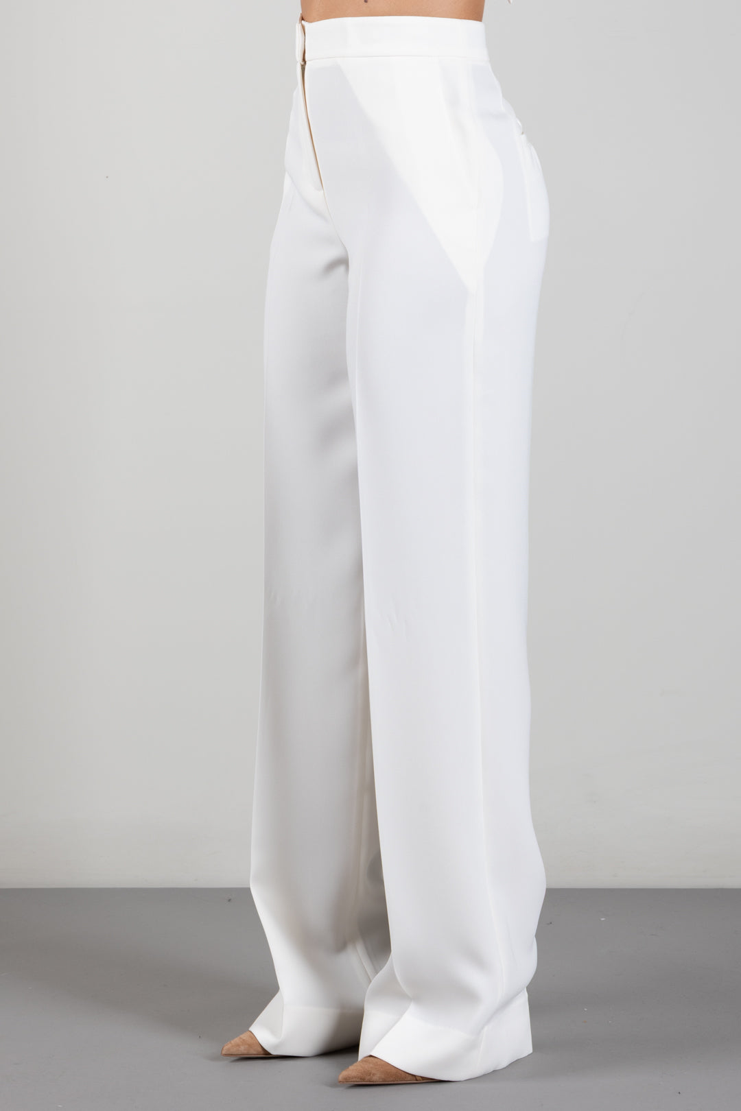 Twin-set Pantaloni a Palazzo In Crêpe 262TP2043 MADREPERLA