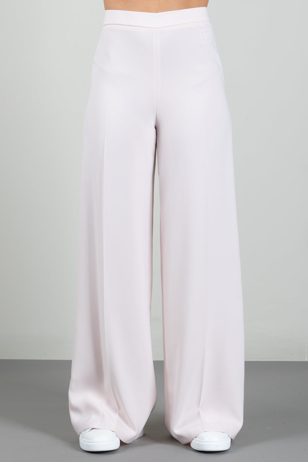 Elisabetta Franchi Bambina Pantaloni a Palazzo In Crêpe con Logo Tono Su Tono EFPA3340GA022.C063