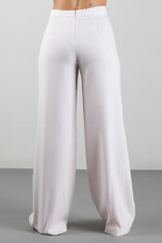 Elisabetta Franchi Bambina Pantaloni a Palazzo In Crêpe con Logo Tono Su Tono EFPA3340GA022.C063
