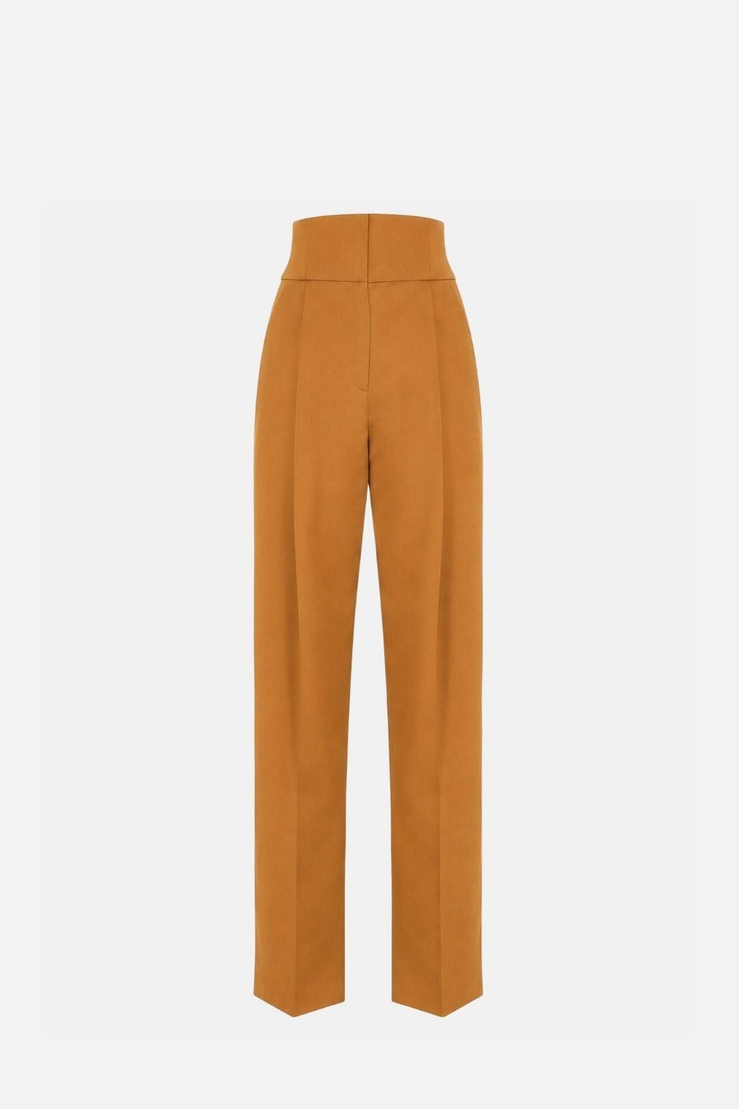 Elisabetta Franchi Pantaloni a Palazzo In Gabardina PA17966E2 AMBRA