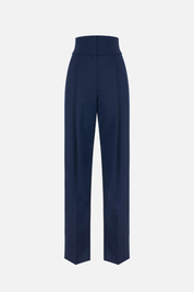 Elisabetta Franchi Pantaloni a Palazzo In Gabardina PA17966E2 NAVY