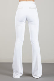 Elisabetta Franchi Pantaloni a Zampa In Crêpe Stretch PA19366E2 AVORIO
