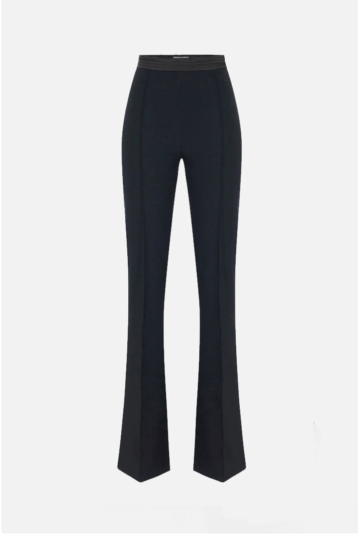 Elisabetta Franchi Pantaloni a Zampa In Crêpe Stretch PA19366E2 NERO