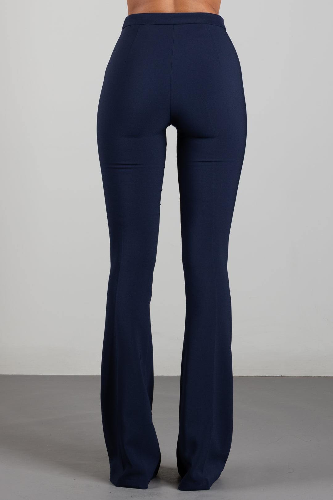 Elisabetta Franchi Pantaloni a Zampetta con Morsetto Logo PA19766E2 BLU NOTTE