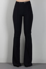 Elisabetta Franchi Pantaloni a Zampetta con Morsetto Logo PA19766E2 NERO