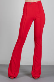 Elisabetta Franchi Pantaloni a Zampetta con Morsetto Logo PA19766E2 RED PASSION