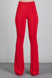 Elisabetta Franchi Pantaloni a Zampetta con Morsetto Logo PA19766E2 RED PASSION