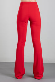 Elisabetta Franchi Pantaloni a Zampetta con Morsetto Logo PA19766E2 RED PASSION