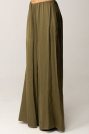 Manila Grace Pantaloni Ampi In Jersey Fluido con Vita Elasticizzata P122VU MILITARE