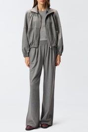 Pinko Pantaloni Ampi In Misto Lana con Vita Elasticizzata GRIGIO CORVO