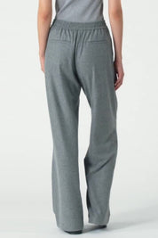 Pinko Pantaloni Ampi In Misto Lana con Vita Elasticizzata GRIGIO CORVO