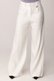 Elisabetta Franchi Bambina Pantaloni Ampi In Misto Lino EFPA3210LI009.0004