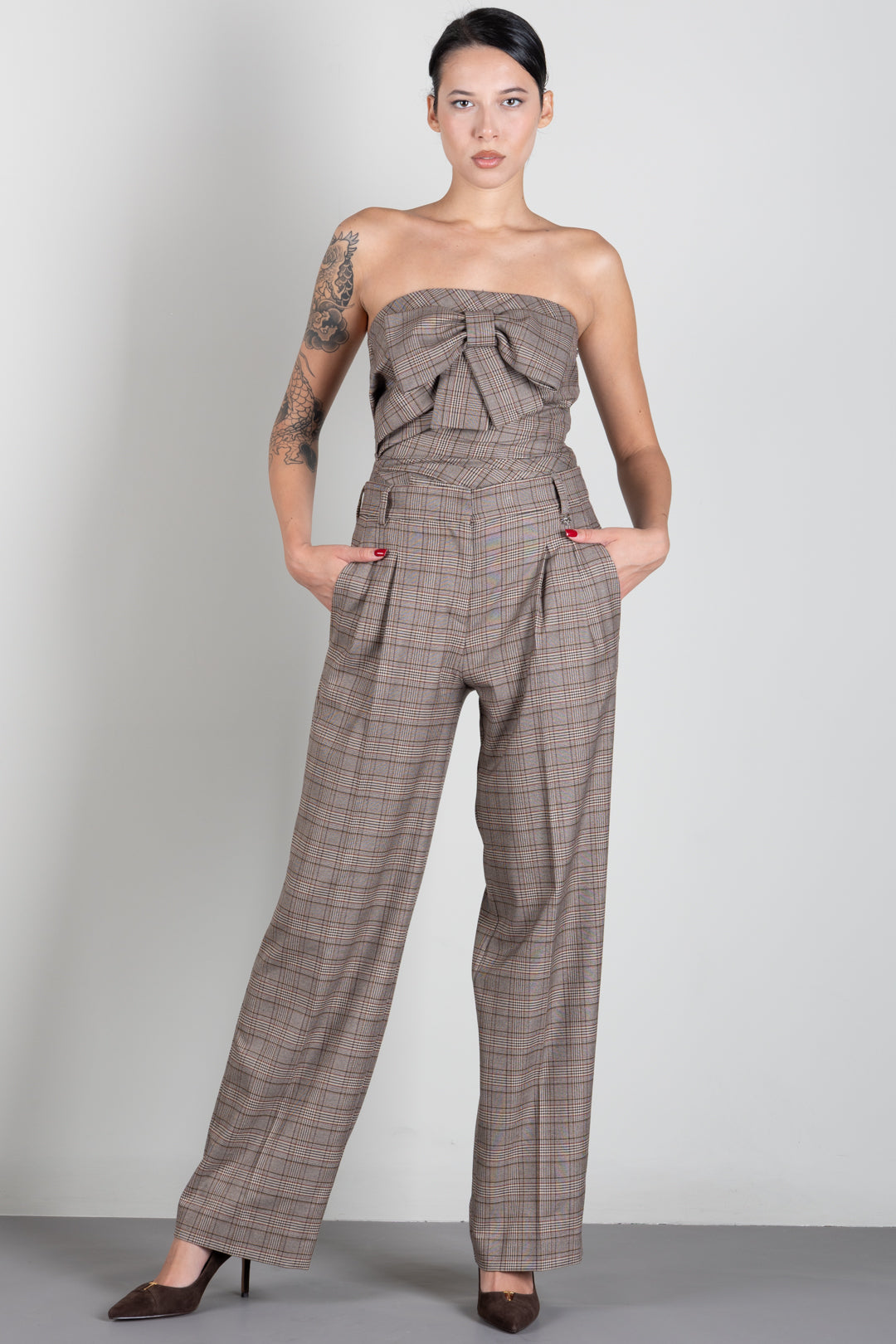Aniye By Pantaloni Baggy Cleo a Quadri 181025 GALLES :AI26