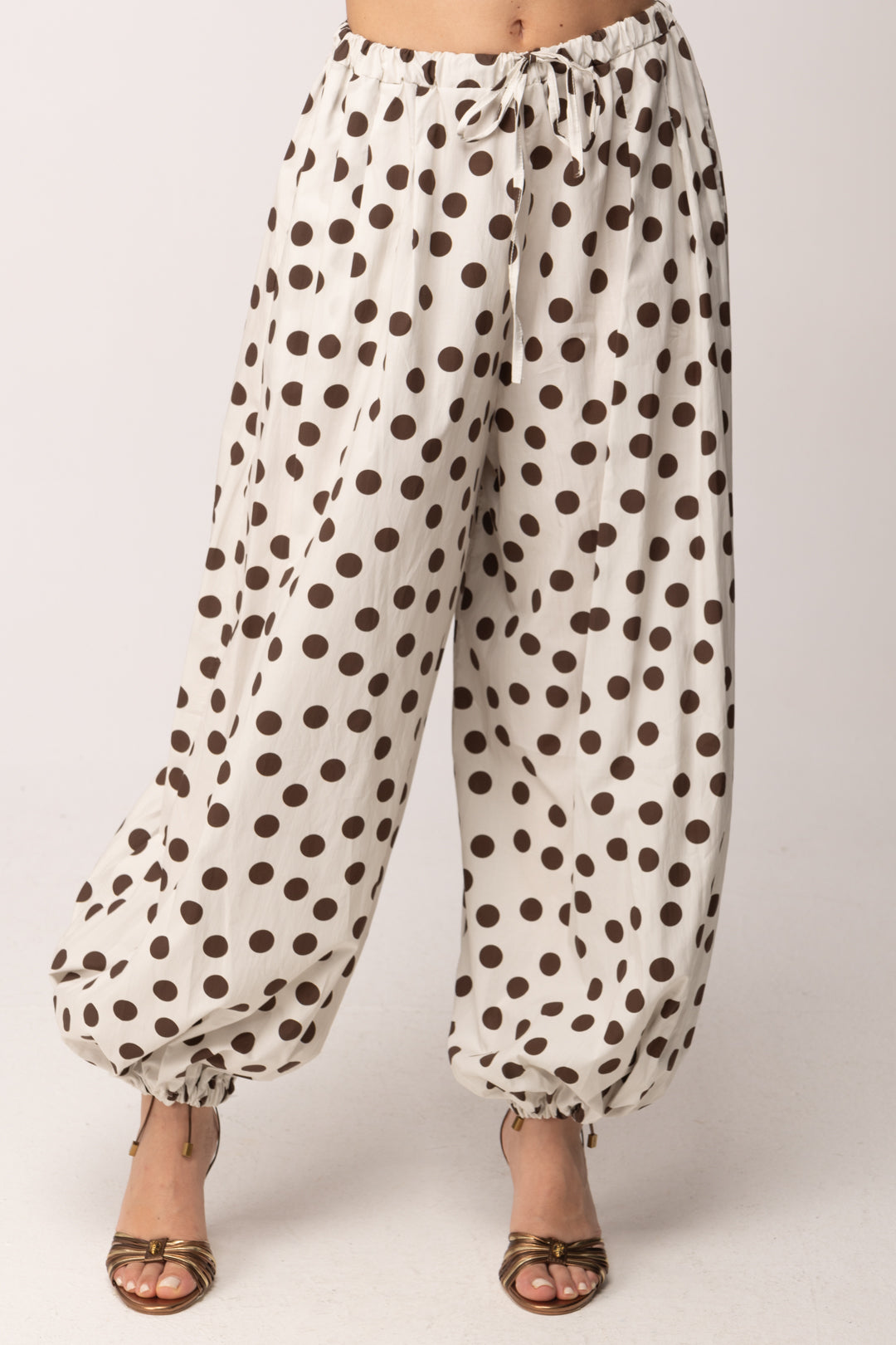 Khloe Femme Pantaloni Balloon a Pois 259150 BEIGE/CACAO