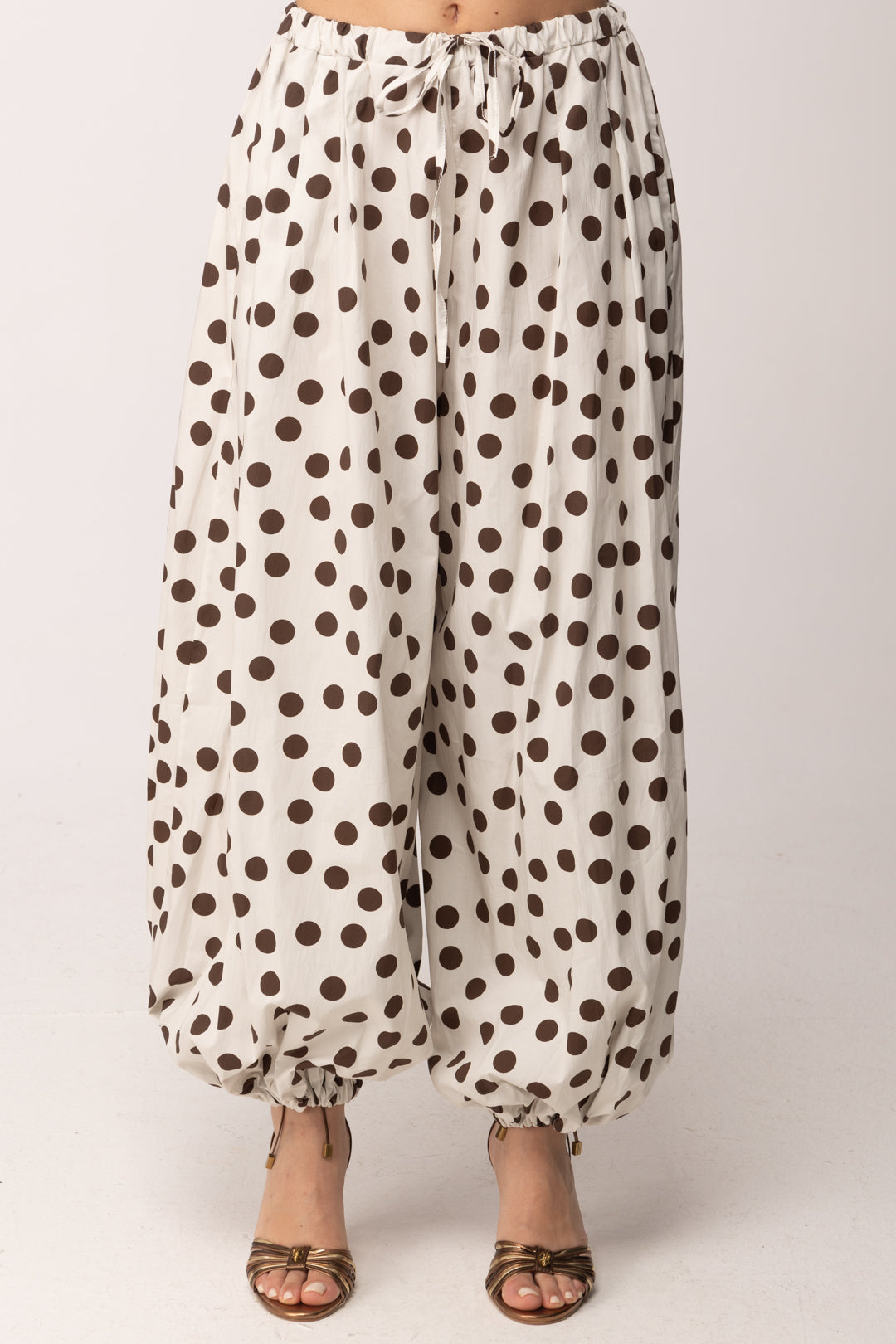 Khloe Femme Pantaloni Balloon a Pois 259150 BEIGE/CACAO