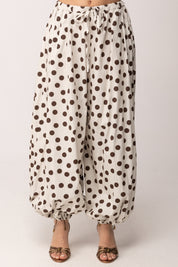 Khloe Femme Pantaloni Balloon a Pois 259150 BEIGE/CACAO