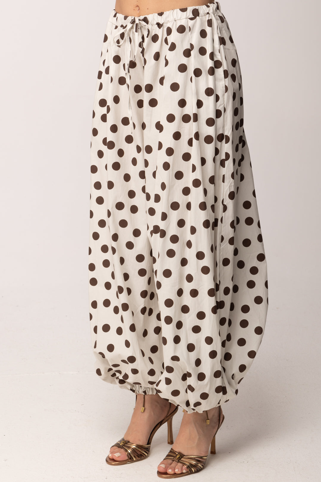 Khloe Femme Pantaloni Balloon a Pois 259150 BEIGE/CACAO