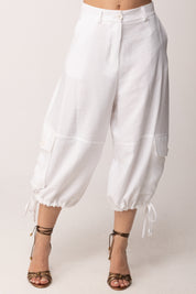 Imperial Pantaloni Balloon con Tasche Utility P6M8ITC BIANCO