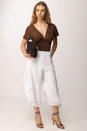 Imperial Pantaloni Balloon con Tasche Utility P6M8ITC BIANCO