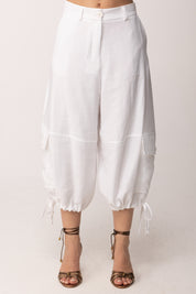 Imperial Pantaloni Balloon con Tasche Utility P6M8ITC BIANCO