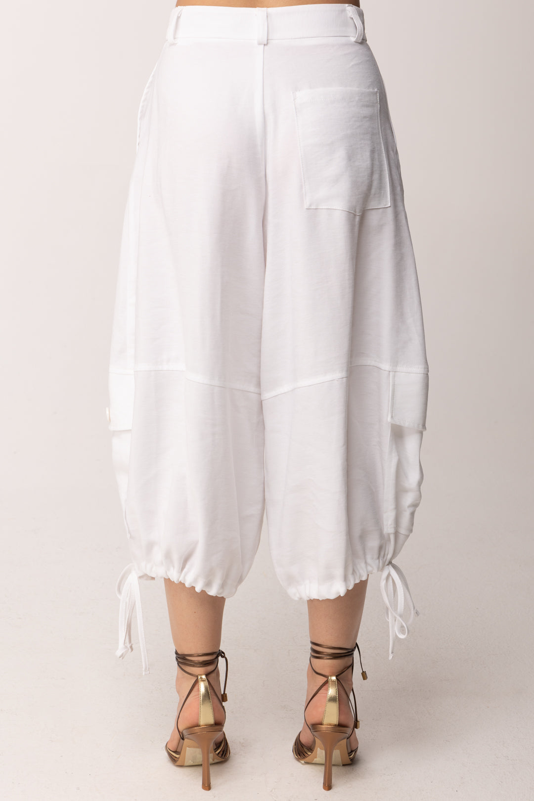 Imperial Pantaloni Balloon con Tasche Utility P6M8ITC BIANCO