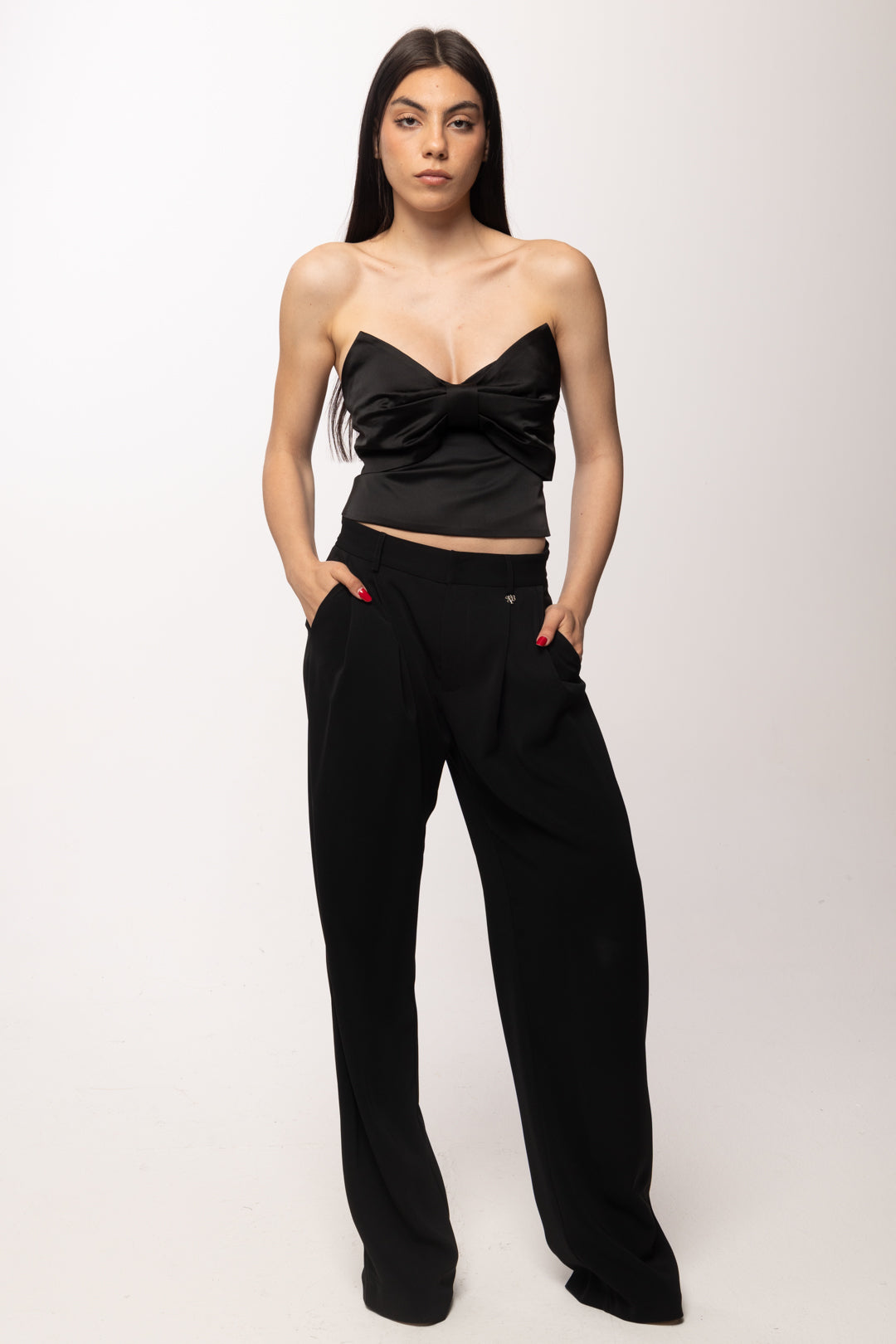 Aniye By Pantaloni Bella con Pinces 185003 BLACK PE26