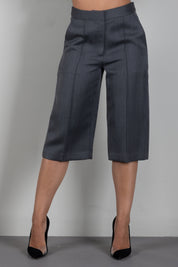 Elisabetta Franchi Pantaloni Bermuda In Fresco Lana con Nervature PA18066E2 GRIGIO MELANGE