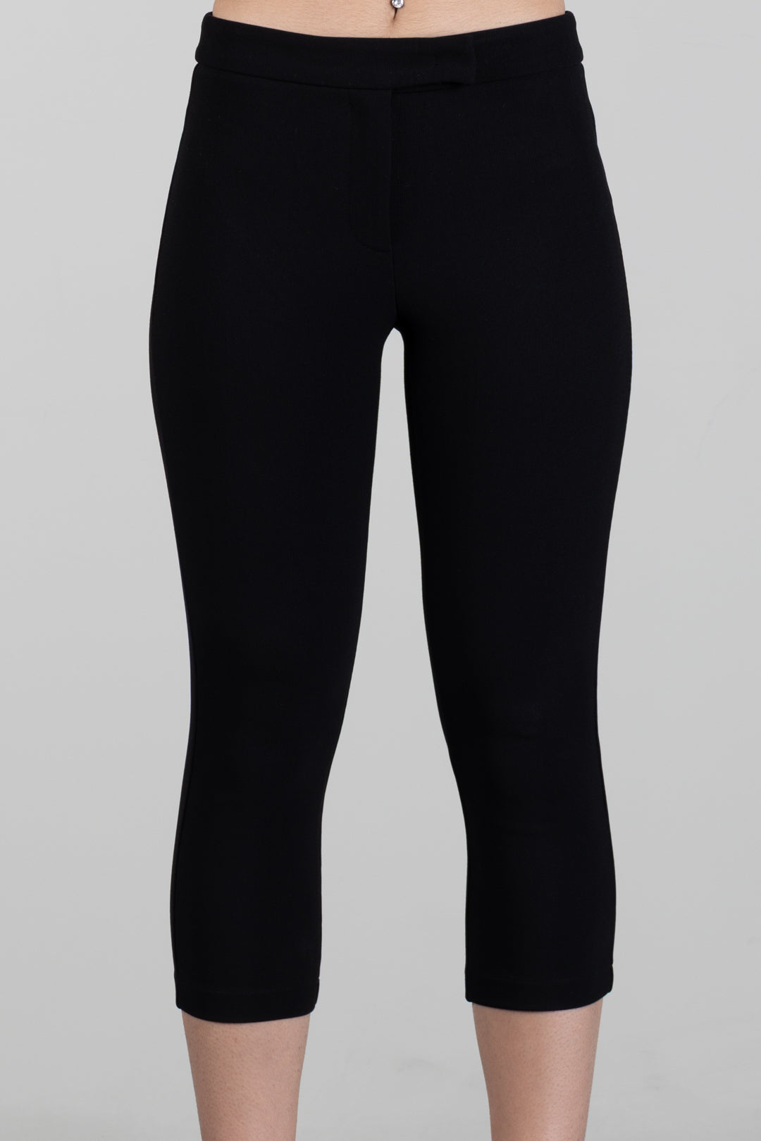 Patrizia Pepe Pantaloni Capri Slim In Misto Viscosa Stretch 8P0259 C8001 NERO