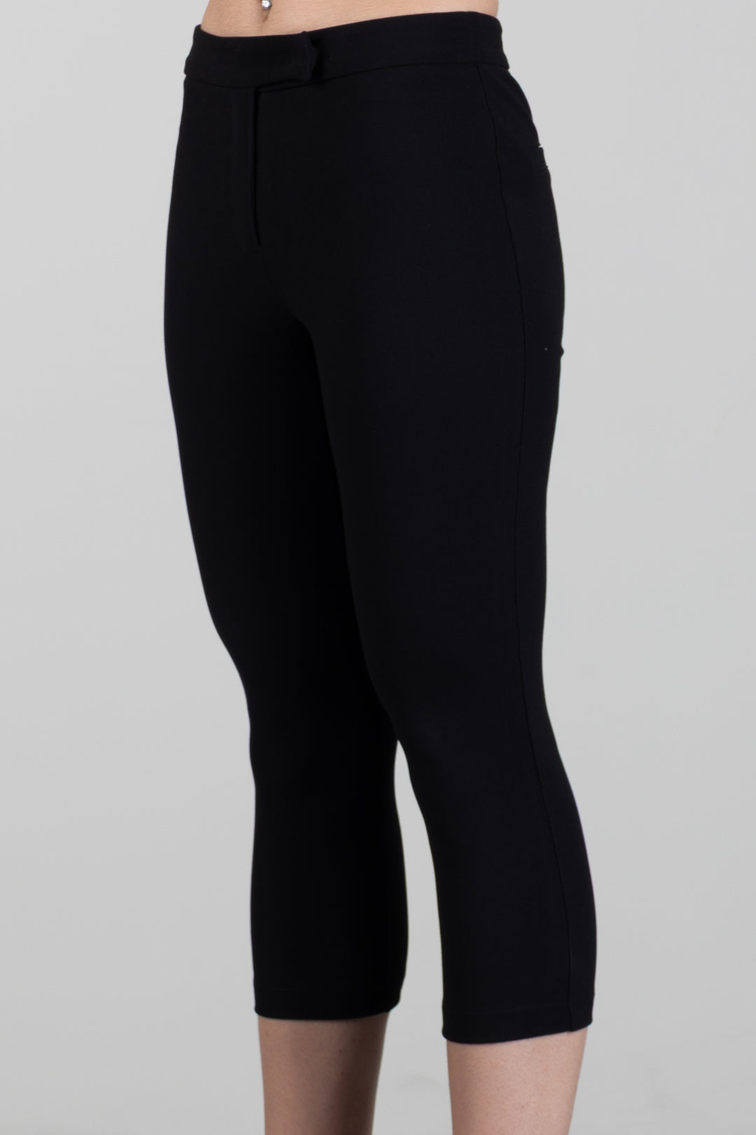 Patrizia Pepe Pantaloni Capri Slim In Misto Viscosa Stretch 8P0259 C8001 NERO