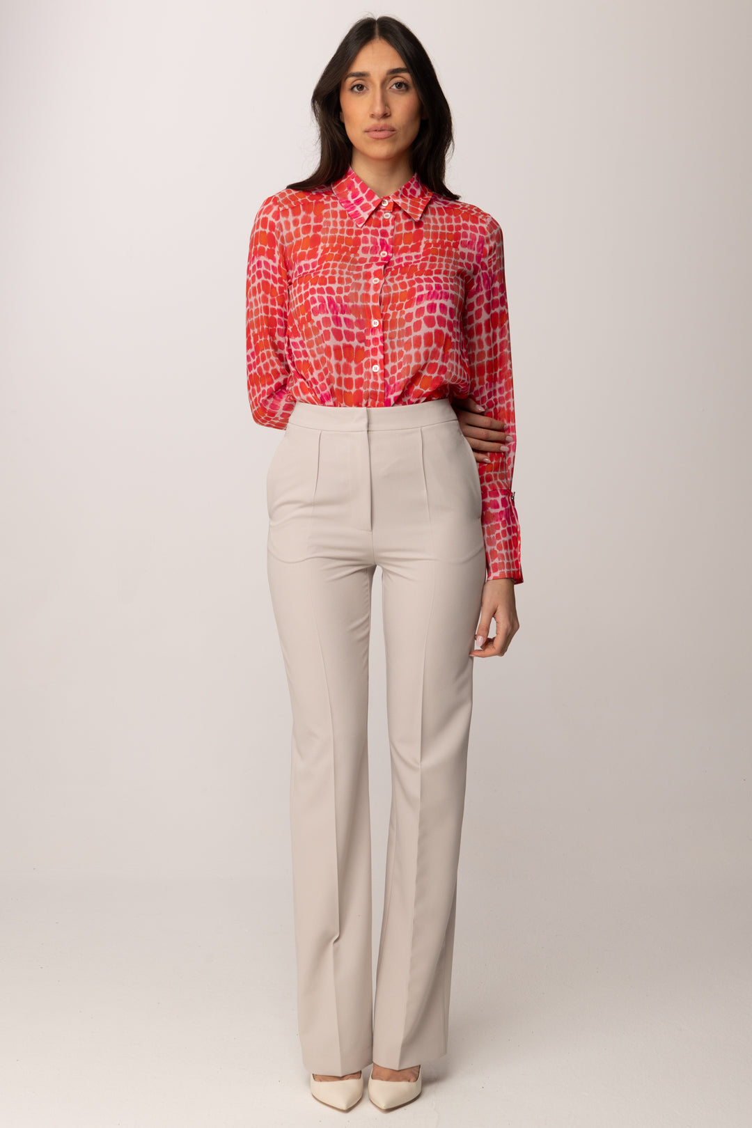 Patrizia Pepe Pantaloni Classici con Stiropiega 8P0800 A498 CLOUD GRAY