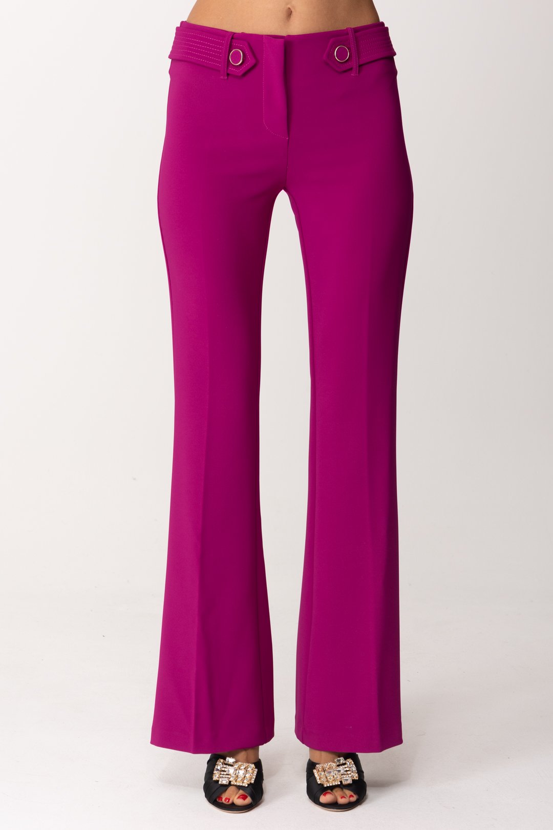 Simona Corsellini Women's Trousers with Waist Accessory A23CPPA006 PINK  TONIC – Khloefemme