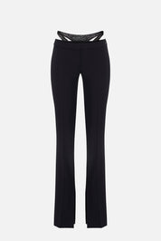 Elisabetta Franchi Pantaloni con Inserto Ricamato PA12857E2 NERO