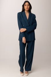 Patrizia Pepe Pantaloni con Pinces a Gamba Ampia 8P0794 A498 LAGOON BLUE