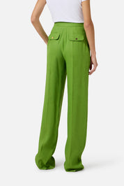 Elisabetta Franchi Pantaloni con Pinces In Misto Lino PA17962E2 ALOE