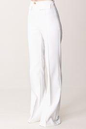 Elisabetta Franchi Pantaloni con Placca Logo PA07851E2 AVORIO