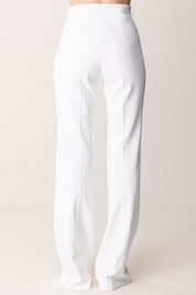 Elisabetta Franchi Pantaloni con Placca Logo PA07851E2 AVORIO