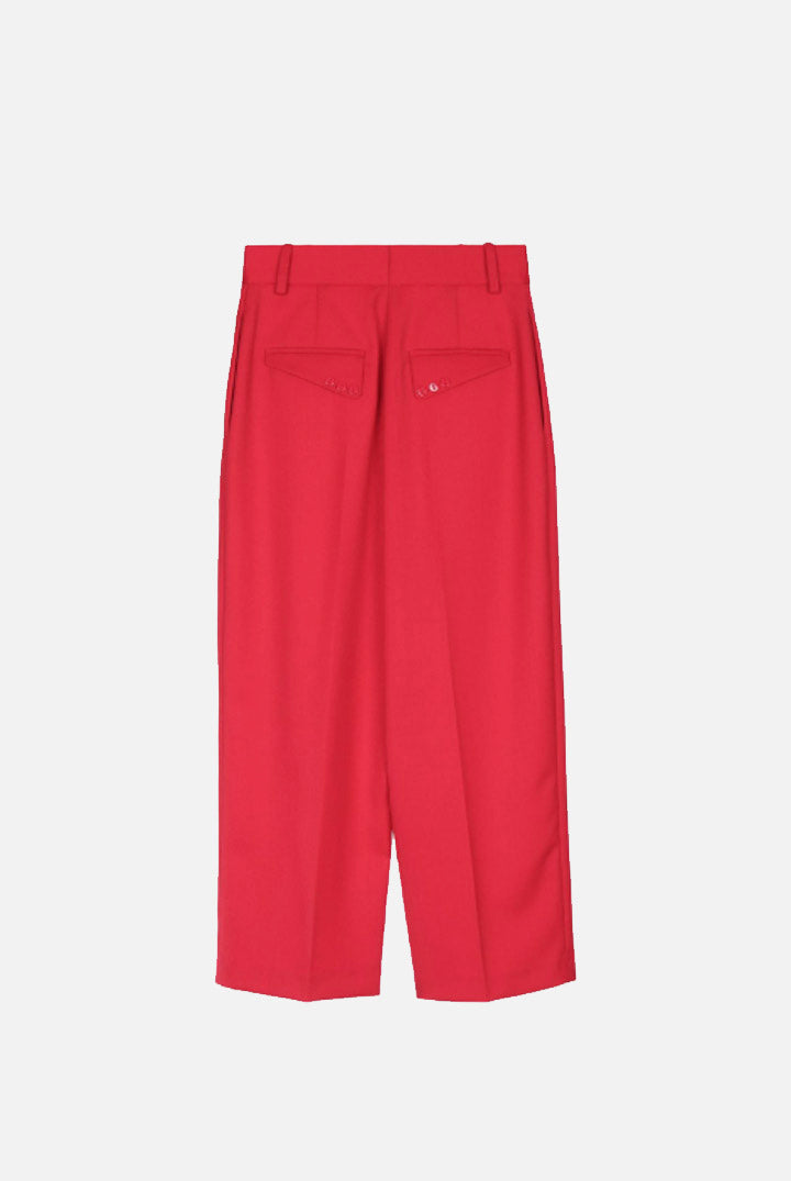 Elisabetta Franchi Pantaloni Crop In Gabardina PA18466E2 RED PASSION