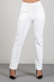 Twin-set Pantaloni Cropped a Vita Alta In Punto Milano 262TP2372 MADREPERLA